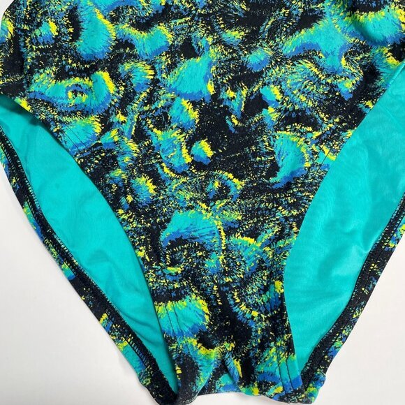 Proenza Schouler‎ Swimsuit Womens XS One Piece Open Back Teal Abstract - Picture 4 of 11